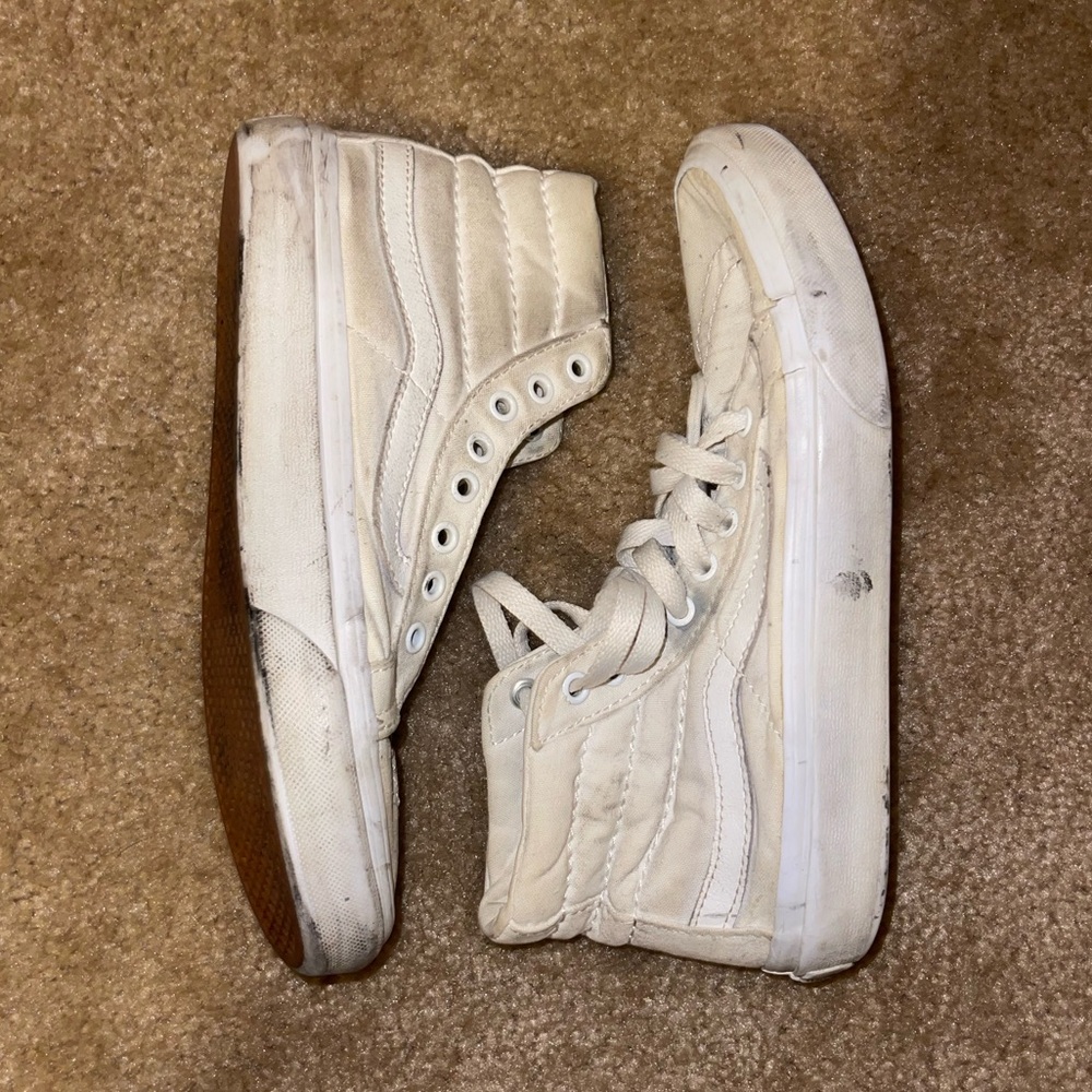 All White High Top Vans, in okay condition, would make a great dye or paint job!
